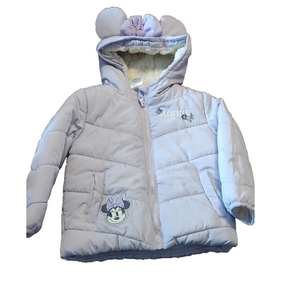 DISNEY MINNIE MOUSE Puffer Jacket with Ears and Bow Size 4T NEW - Picture 1 of 8